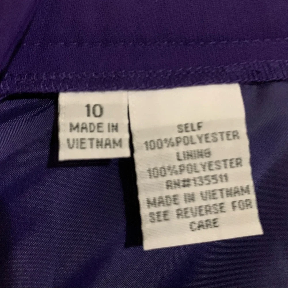Career Dressy Lined Pencil Straight Ankle Length Maxi Skirt Purple Plum size 10
